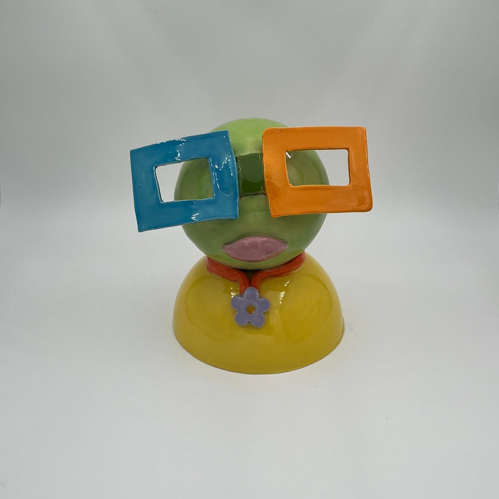 Keramiek vrouw met bril